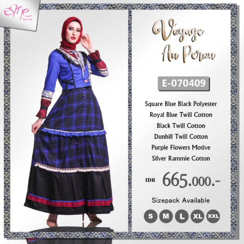 gamis muslimah wanita original by esme terbaru voyage