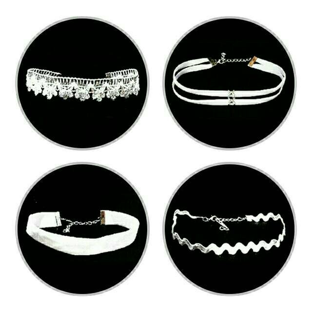 Paket Hemat White Series Choker Necklace (Get 4 Pcs Kalung)