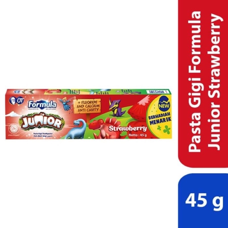 Formula Pasta Gigi Junior Odol Anak Tooth Paste Kids Fluoride 45gr Strawberry Orange Jeruk