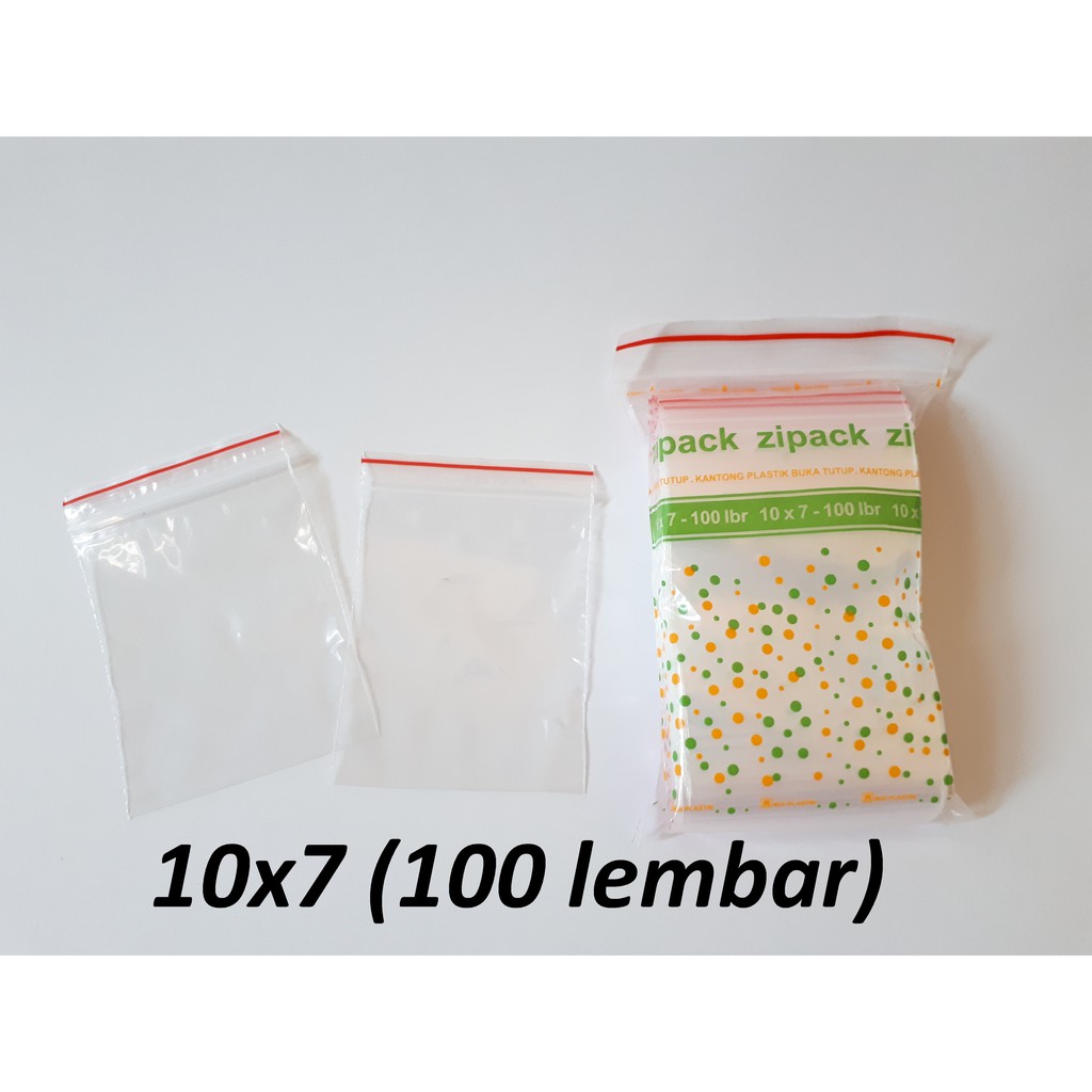  Plastik  Klip  Ukuran  10x7 isi 100pcs Zipper Ziplock 