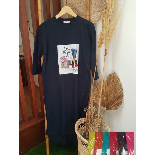 Kaos Viral Midi Dress Oversize Combed 24s