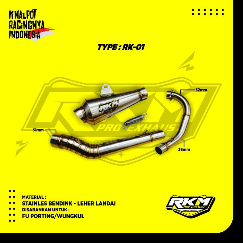 KNALPOT RKM PRO EXHAUST FU PORTING 155 RK-01