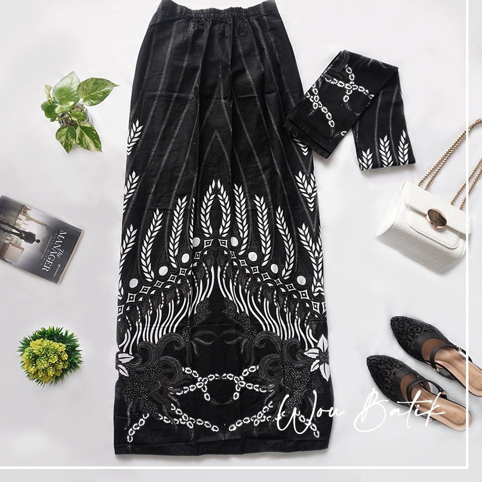 デ WOU BATIK - Rok Span Maulida Batik Katun Prima Premium Rok+Selendang Rok Bawahan Kebaya Dan Lamara