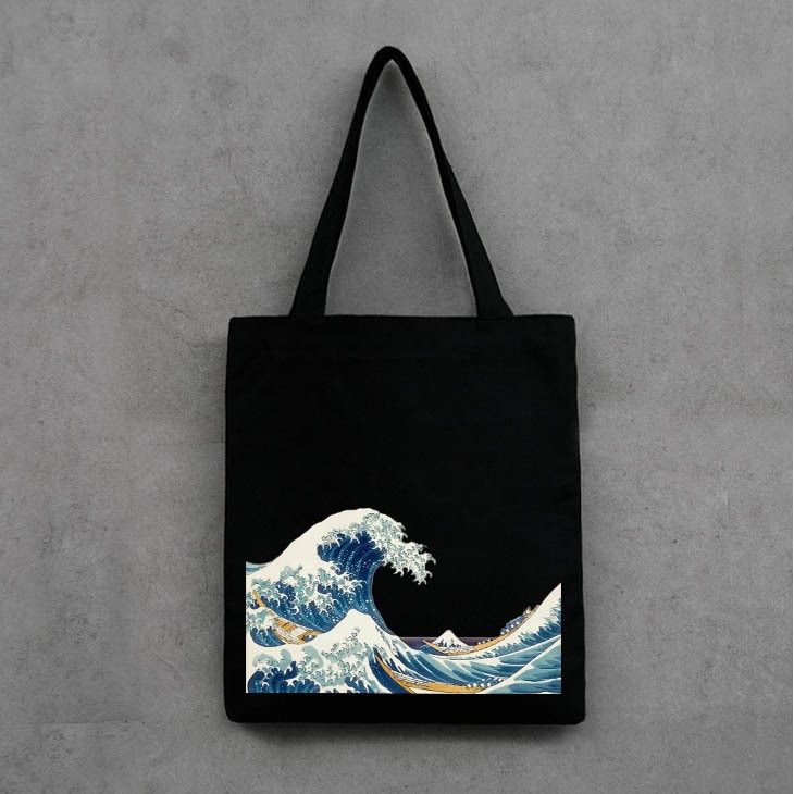 FINOM SURF BEACH - Tote Bag Wanita Korean Style Ombak Pantai