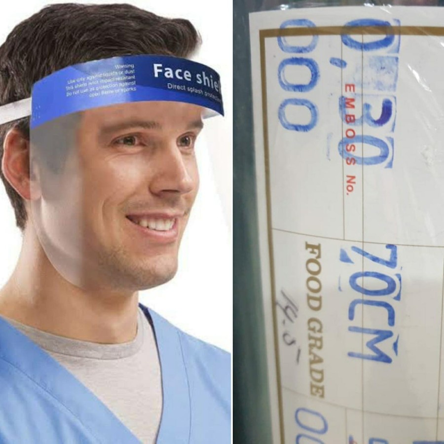 Face Shield Medis Meteran 140cmx1m, T=0.30mm, Plastik Mika Rigid Keras