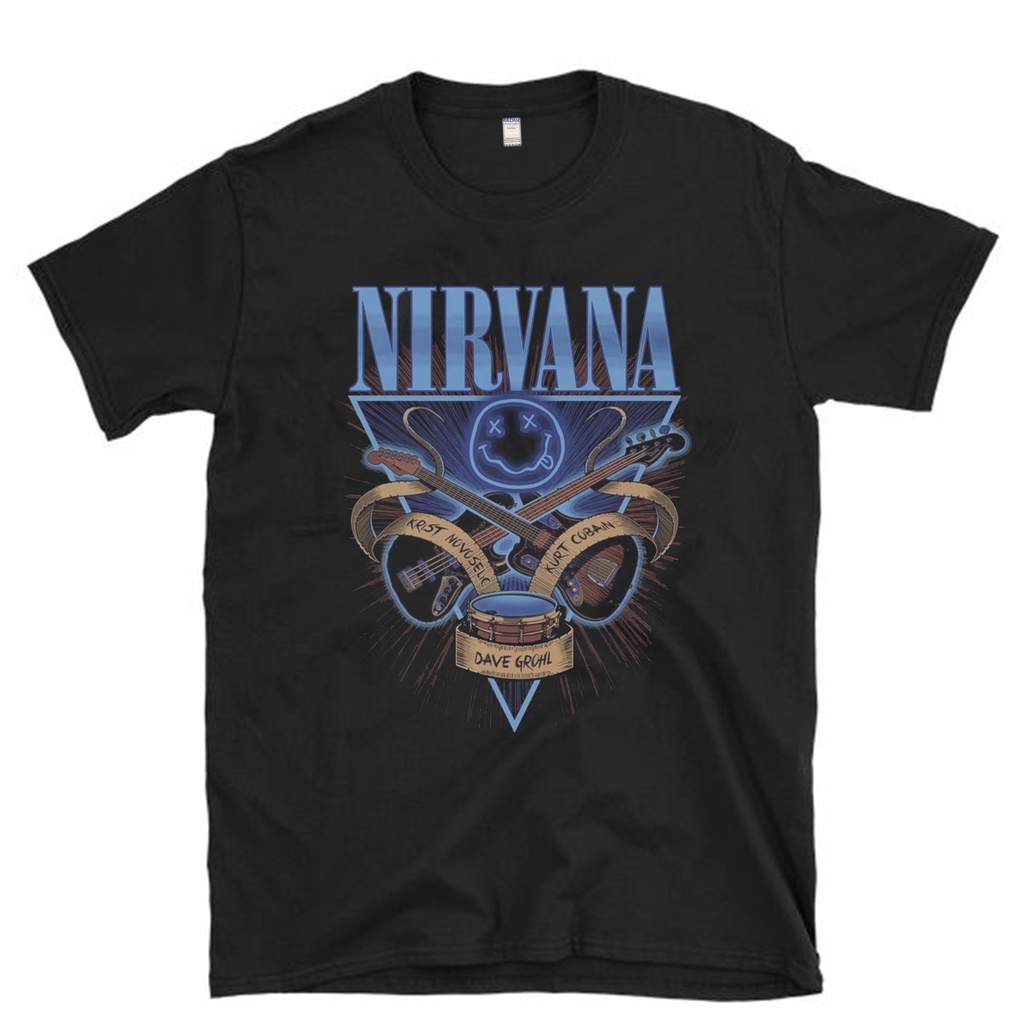 kaos band nirvana kurt cobain vintage tee