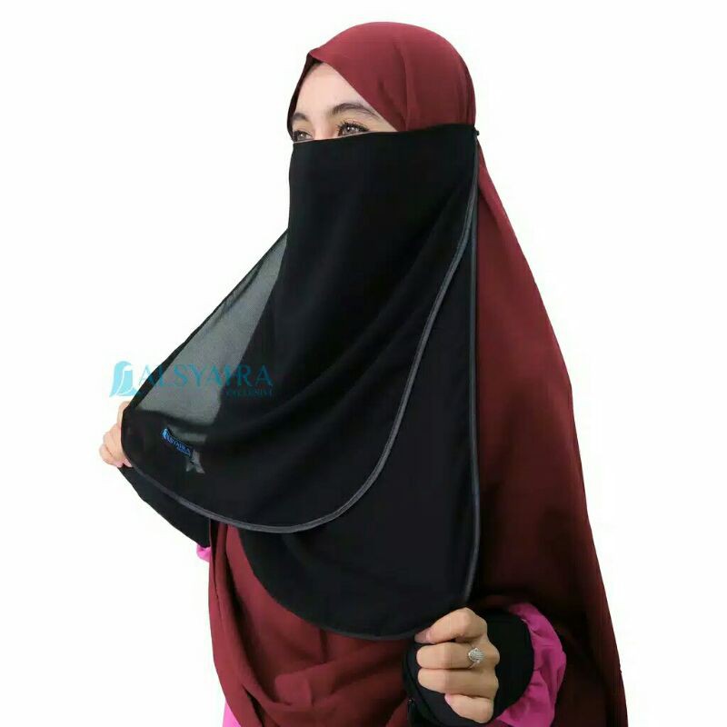 Alsyahra Exclusive Cadar Tali Karet Hijrah Sifon Jetblack