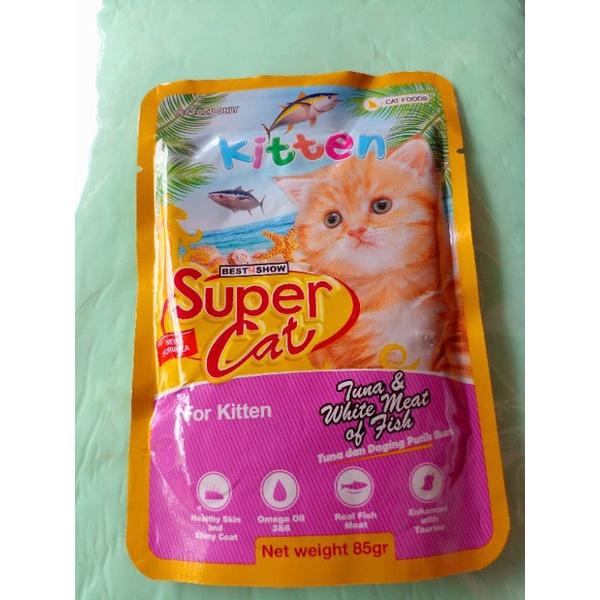 Supercat sachet kitten tuna &amp; white meat of fish 85gr