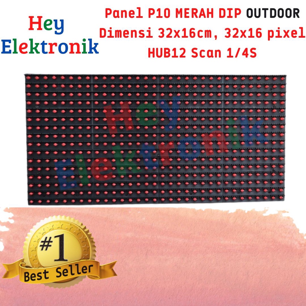 Panel Module Model LED P10 Merah Red DIP Outdoor Running Text