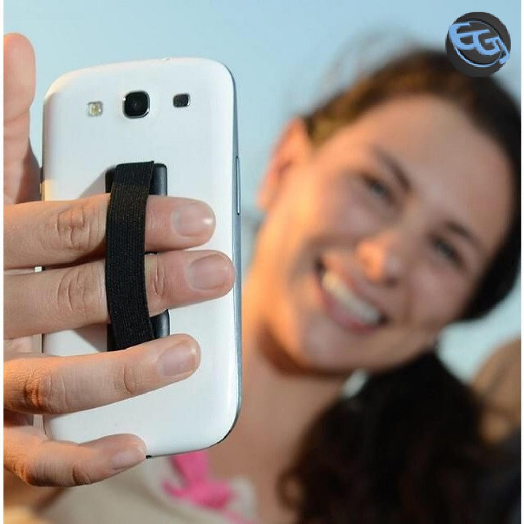 EGJ Sling Grip Holder Smartphone Jari Anti Slip [Hitam] Grab Medan