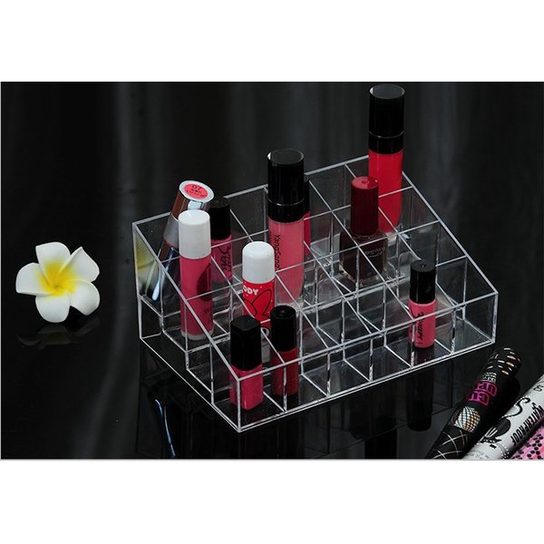 SerbaGrosirMurah Rak Tempat lipstik akrilik Acrylic organizer lipstic holder 24 grid Slots Rak Penyimpanan Lipstick Acrylic 24 Slots