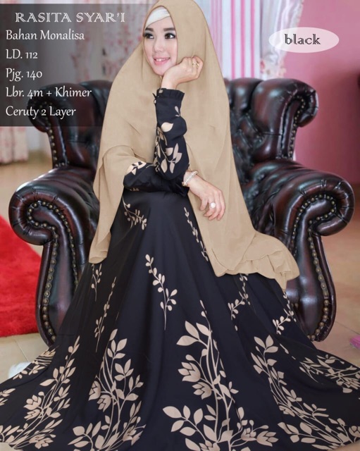 Gamis syari monalisa camelia