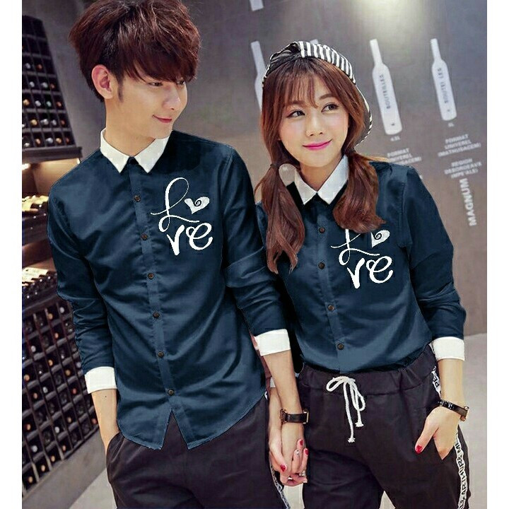 FWG - COUPLE LOVE / COUPLE WANITA / BAJU COUPLE PASANGAN / ATASAN KEMEJA WANITA / SET COUPLE