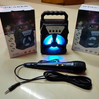 (COD) Speaker Bluetooth Portable HF 339 free microphone / Speaker Karoke MIC (bisa bayar ditempat)