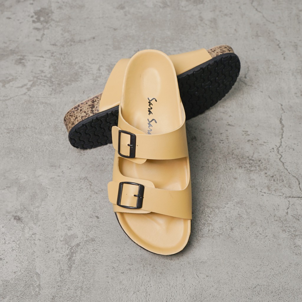 Sara Sara JINNY Sandal Selop Wanita sandal gesper ban dua sandal selop cewek kasual terbaru