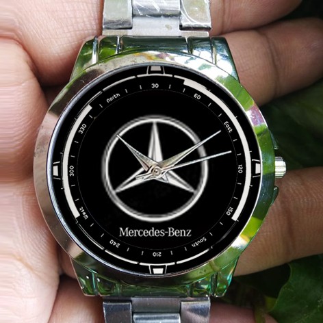 Jam Tangan Stainless Mercedes benz Logo Premium