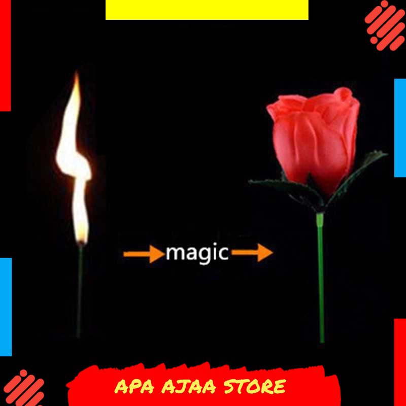Hot Promo ! Firlar Sulap Bunga Mawar Api Torch to Rose Flower Magic Trick - 82120