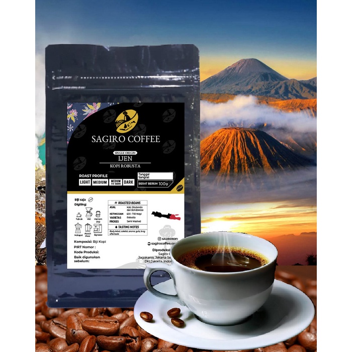 

H2J0U2J1U Kopi Robusta Java Ijen 100 Gr - Roasted Bean - Dark, Biji Aja HyYj