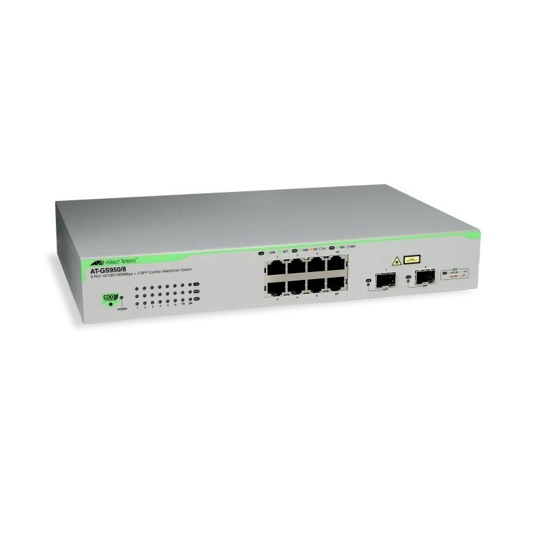 Allied Telesis Web Smart Switch 8 Gigabit + 2 SFP - AT-GS950/8