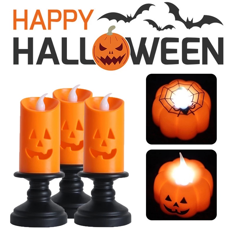 Lampu LED Bentuk Labu Hantu Halloween Untuk Dekorasi