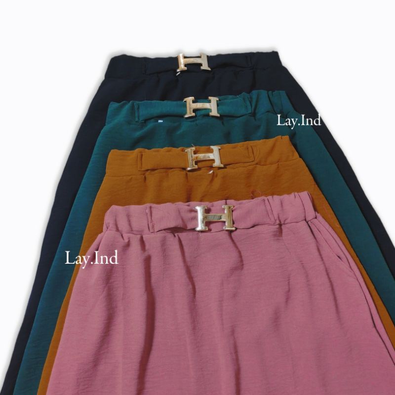 Rok Crincle A line // Rok A line pinggang H // Rok murah