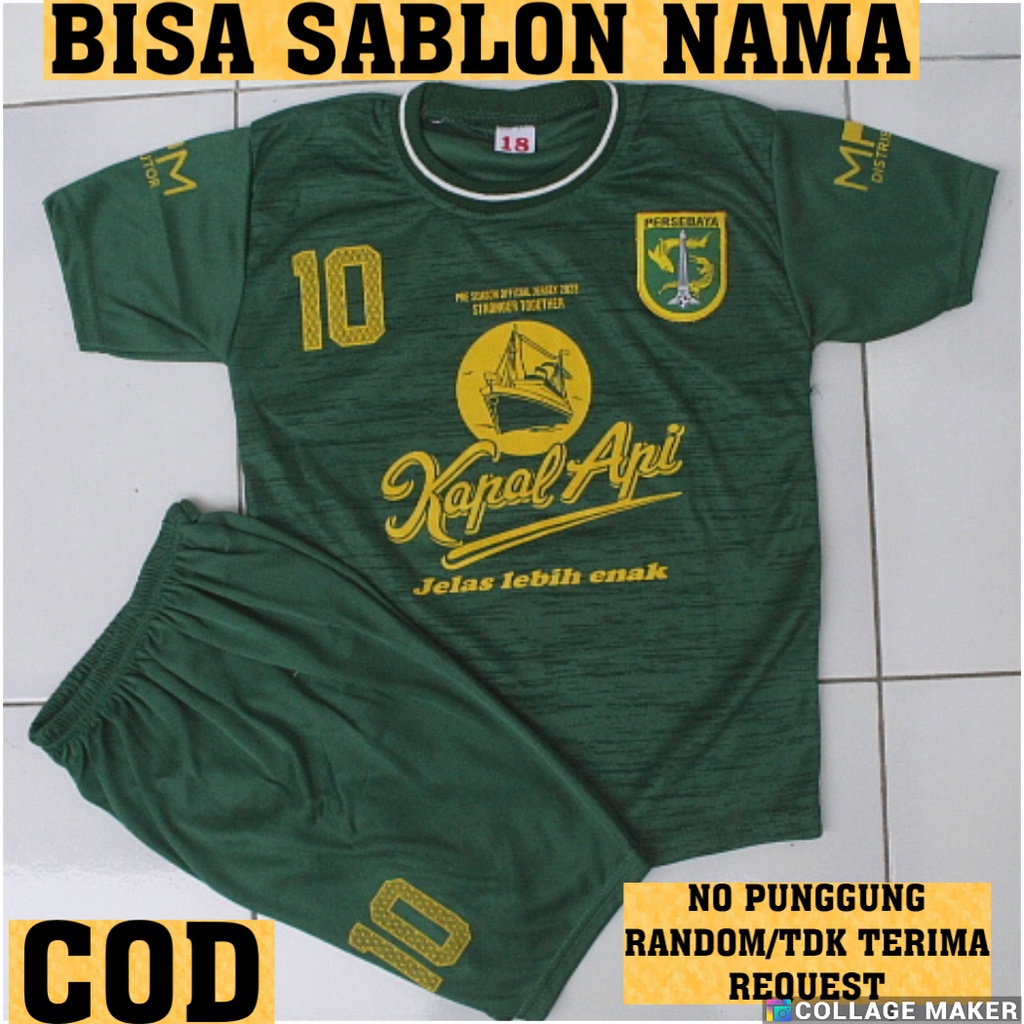 setelan baju bola persebaya setelan baju futsal baju persebaya murah