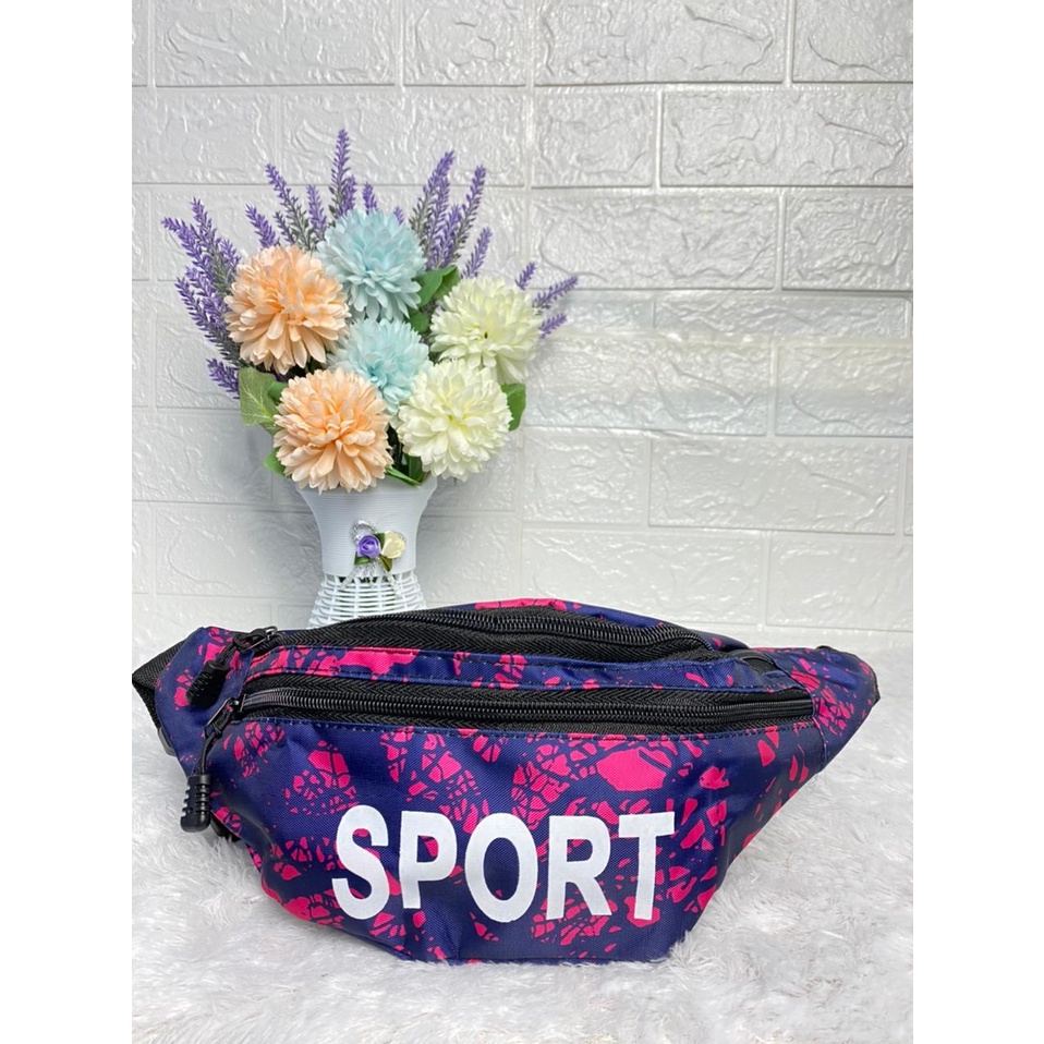 IMPORT Tas Selempang Sport Pria Asli Import / Tas Murah Waistbag Pria Waterproof