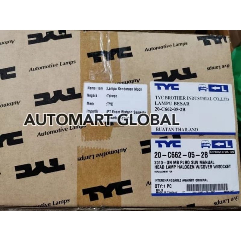 head lamp lampu depan pajero sport 2009-2013 asli TYC thailand