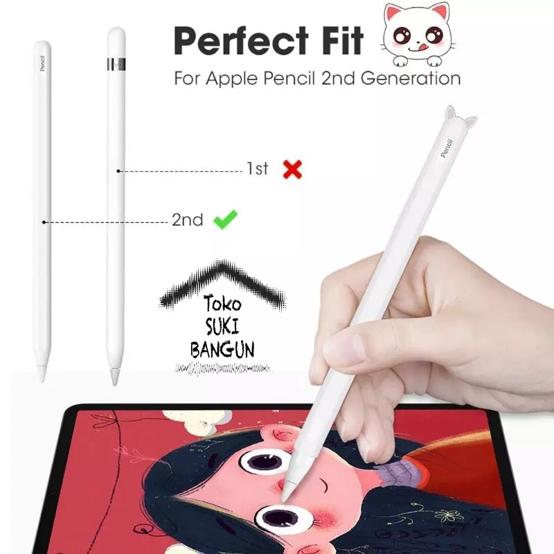 Apple Pencil 2 Case Full Cover CUTE KITTEN Silicone 2nd Gen APR2-007