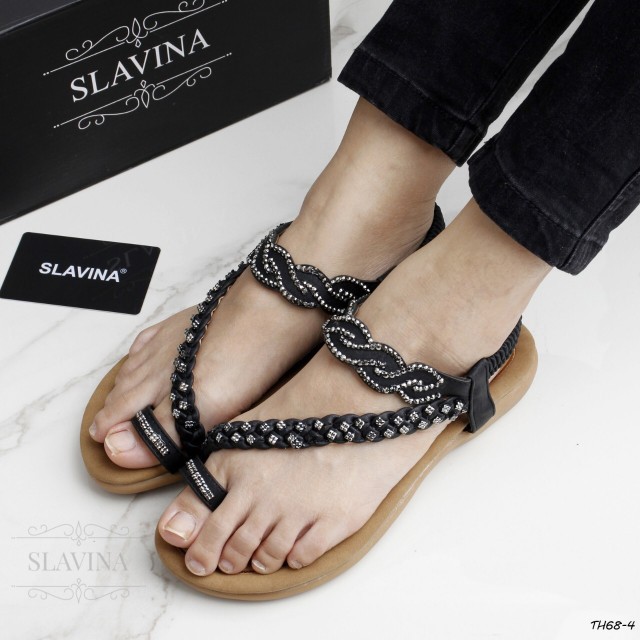 Sepatu Batam Sandal Slavina Floral #68-4 (3610)