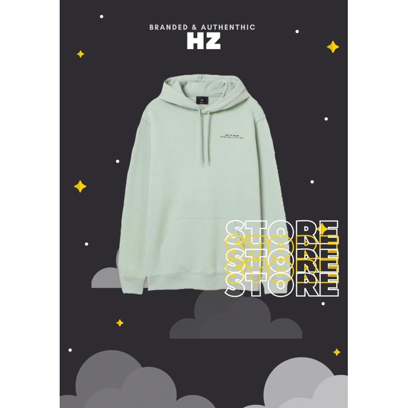 Hoodie H&M (HNM) Let It Bloom Back Chest Printed