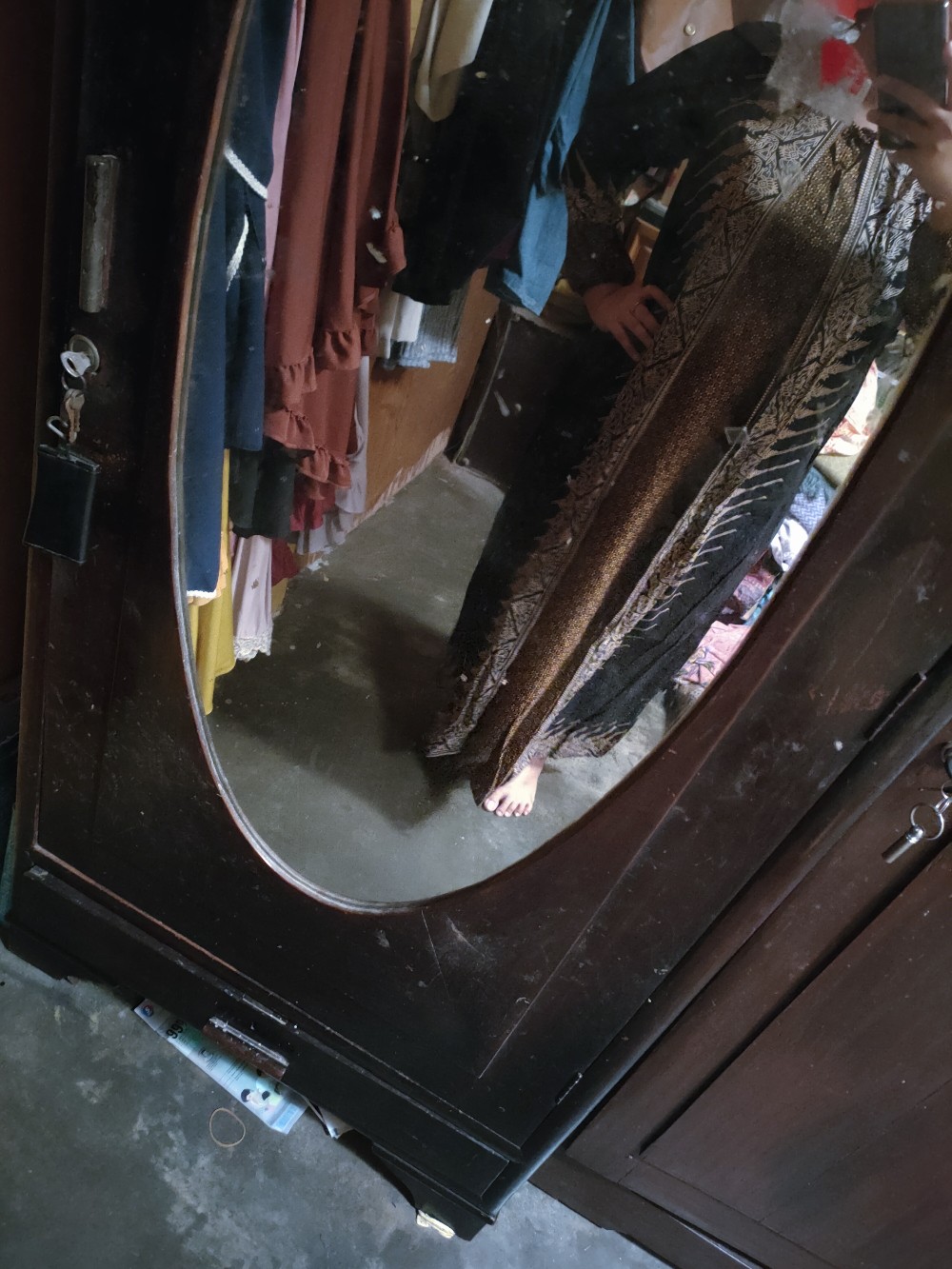 Simifashion Gamis Etnik Motif Batik Modang Model Layer Caedi Premium Ukuran Fit Jumbo