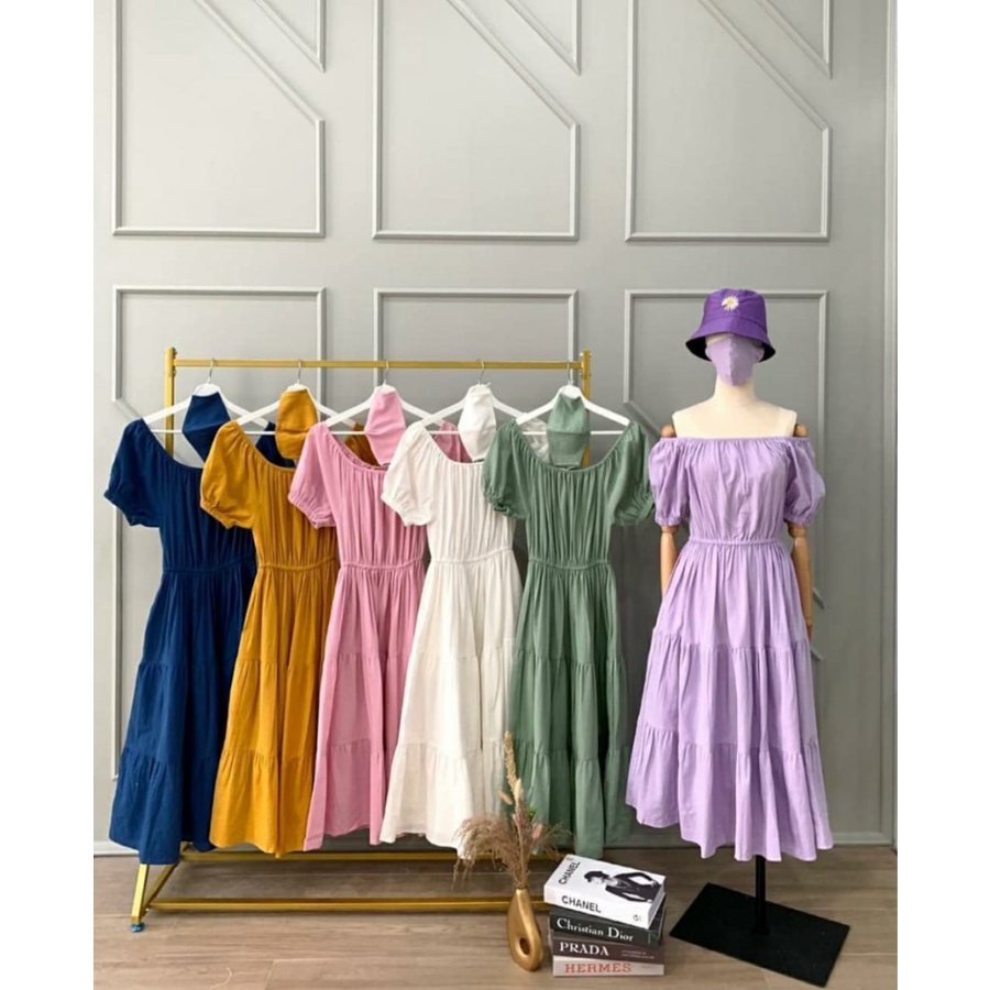 Nana Ruffle Midi Dress