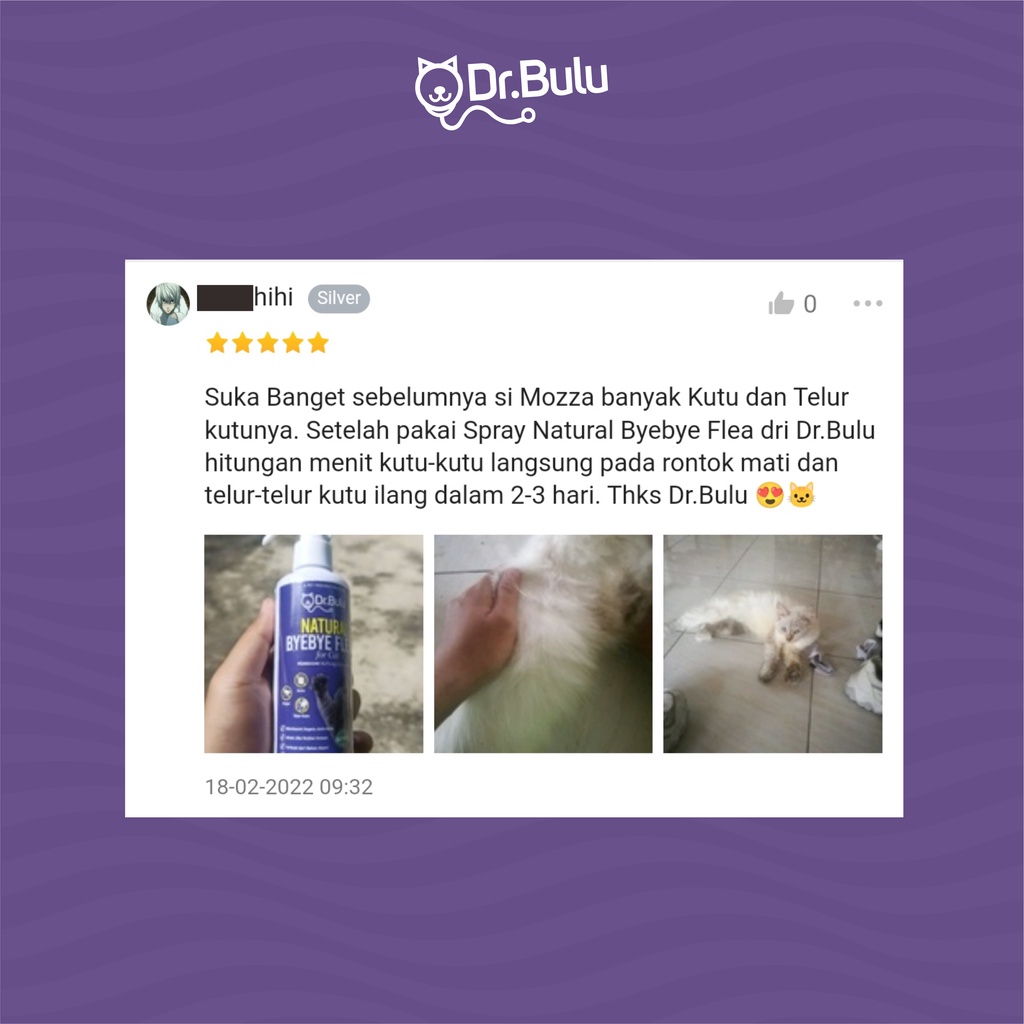 Pembasmi Kutu Kucing Alami - Natural Bye Bye Fleas For Cat - Dr.Bulu