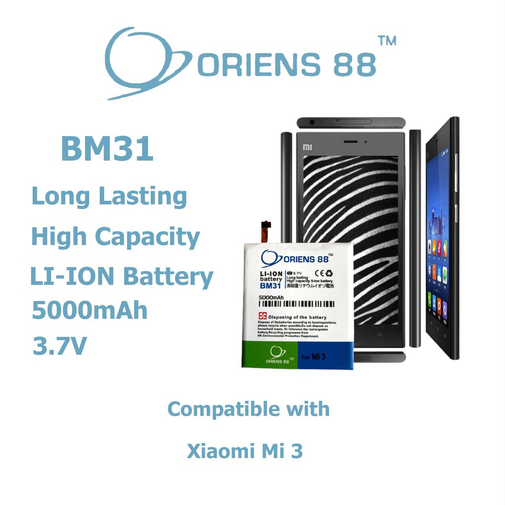 Baterai Batre Battery Double Power Xiaomi Redmi Mi 3 BM31 OR88/ Oriens88