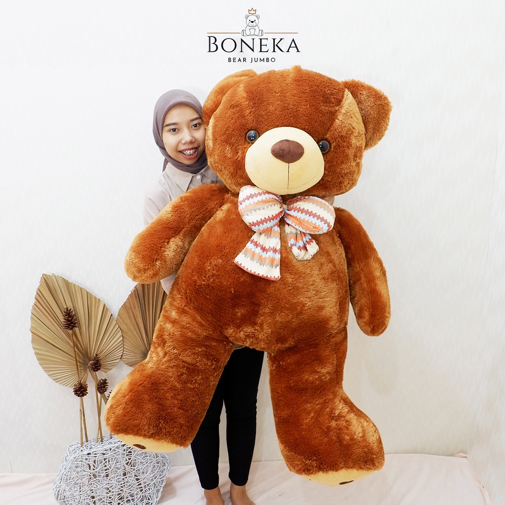 Boneka Jumbo Beruang Ivonne Warna Coklat Besar 1 meter boneka bear jumbo