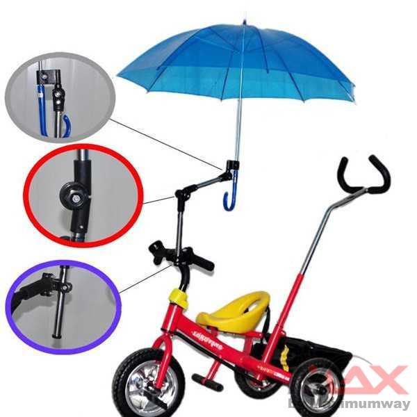VKTECH Folded Stand Payung Multifungsi Sepeda Stroller Kereta Bayi Warna Hitam
