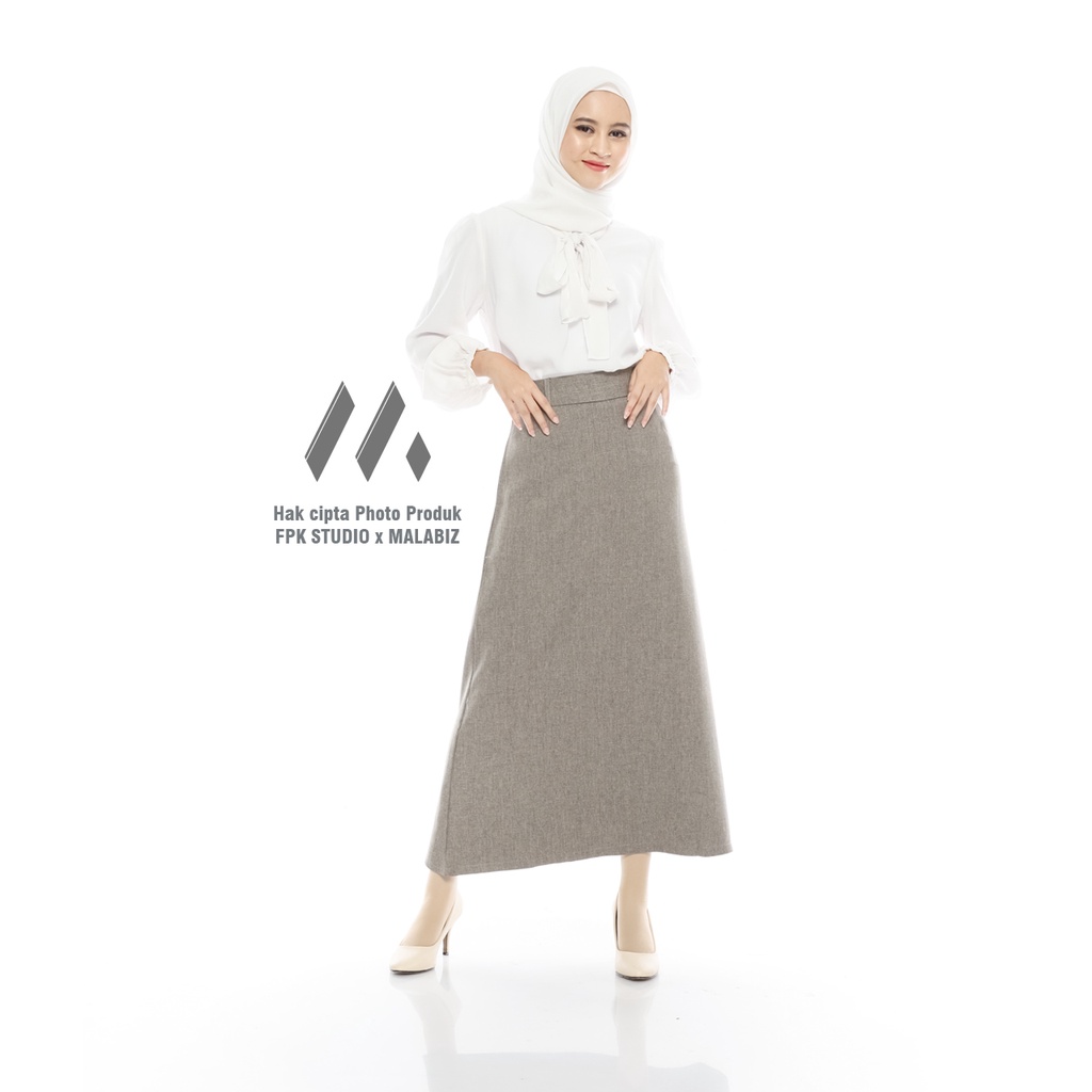 VIOLA SOFT BROWN - Rok Bahan Rok Basic Rok Formal Wanita Khusus Untuk Guru Bisnis dan Pegawai Kantor Cassual warna cokelat muda khaki krem rok basic rok dasar rok jumbo rok kerja rok biasah rok model standar rok panjang rok pengajar rok bahan