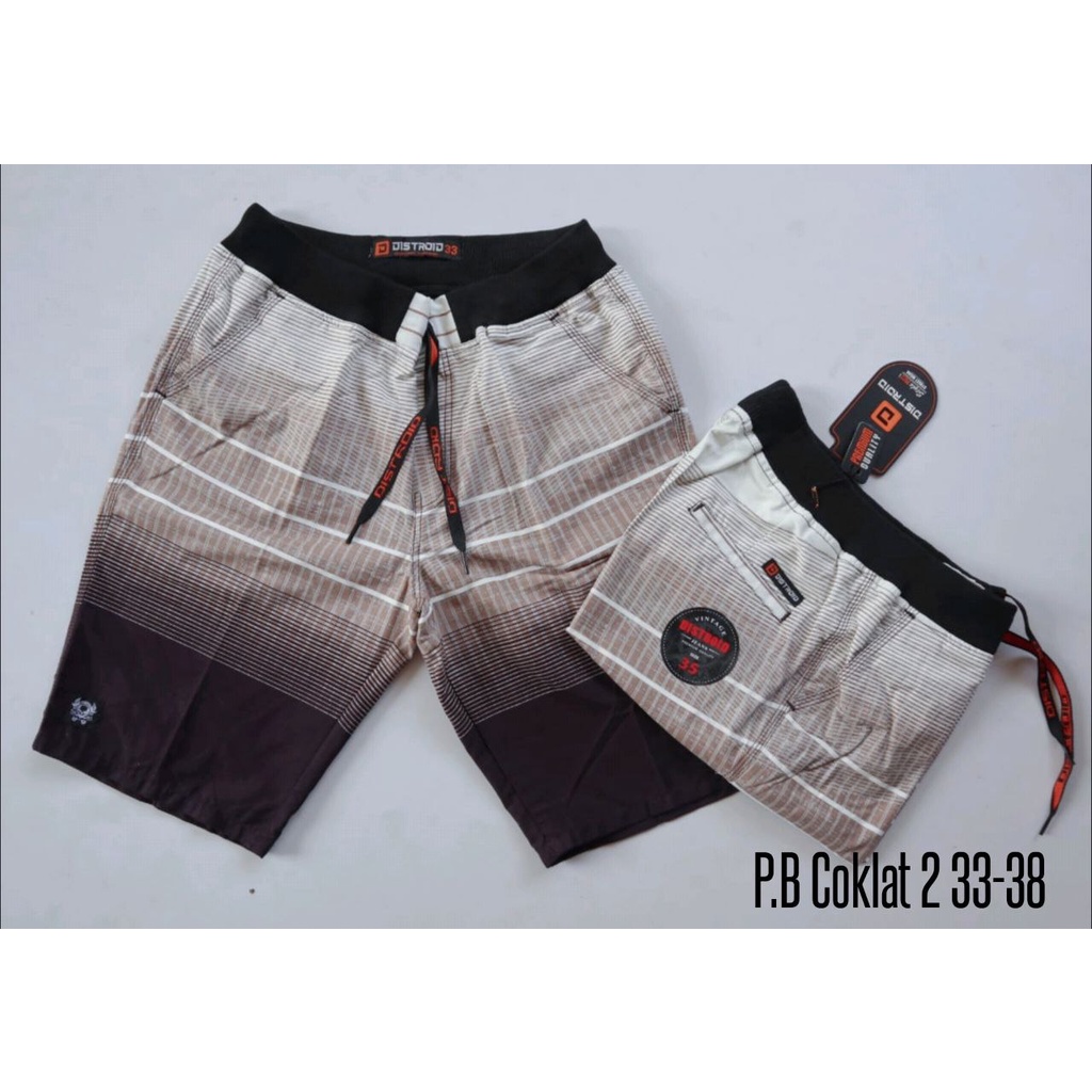 Celana Pendek Pria Surfing Distro Premium Pantai Santai kolor Rib Motif P.B 2 Size 33-38