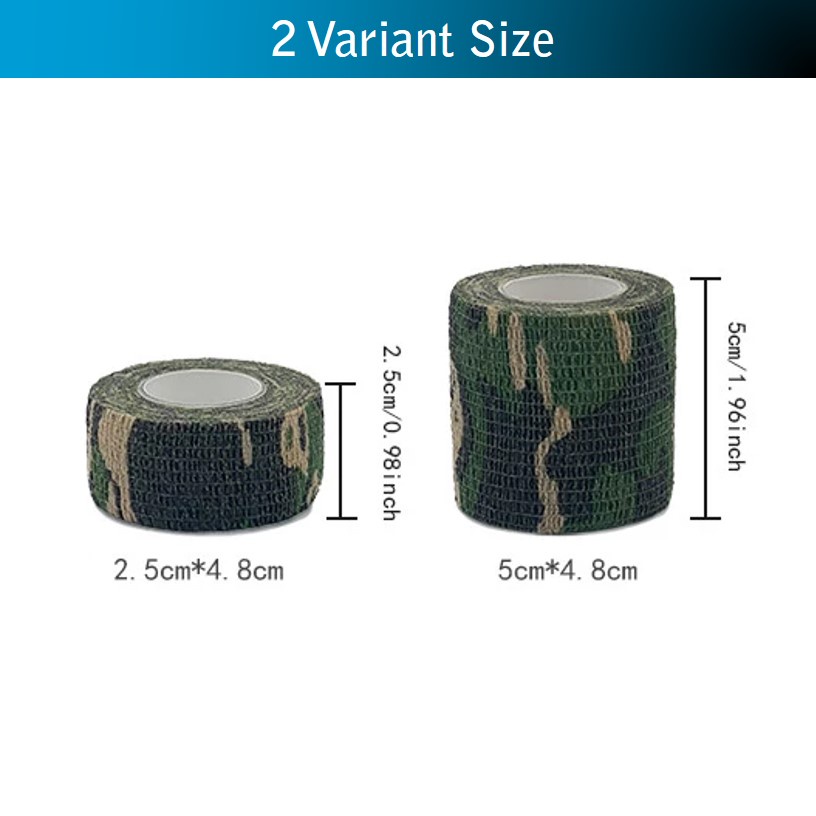 YGRETTE - Camouflage Camo Retractable Tape Hunting Survival Kit / Lakban Ajaib Pelindung Frame