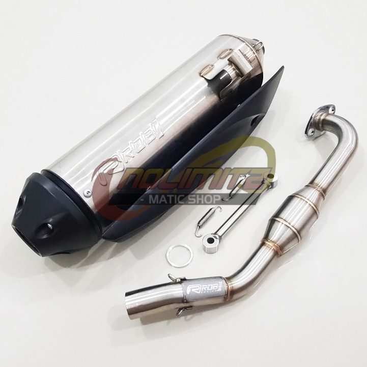 Knalpot Standar Racing Power Boom ROB1 End Cup X Yamaha NMAX OLD