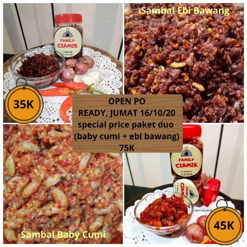 Paket Sambal Duo (Baby Cumi + Ebi Bawang)