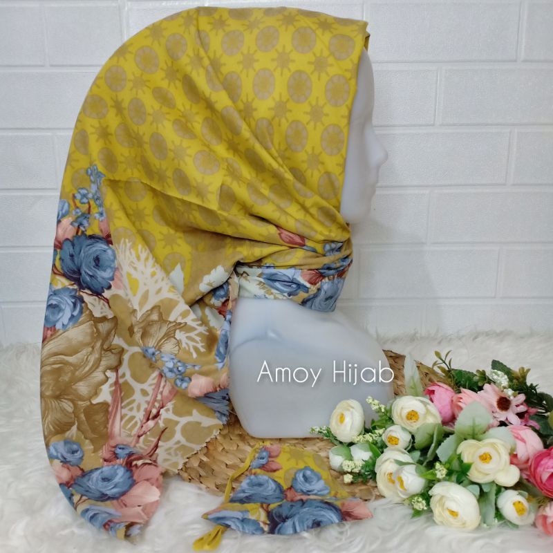 VOAL MIRACLE PRINT MOTIF FREE MASKER BY UMAMA SCARF |VOAL LASER CUT