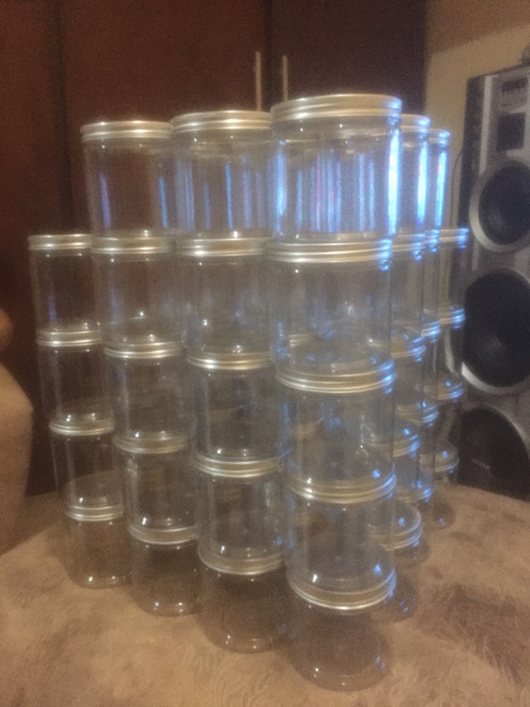 350ml Botol Toples Makanan Snack Kering Ringan Botol Toples Plastik Jar Madu Sambal Selai