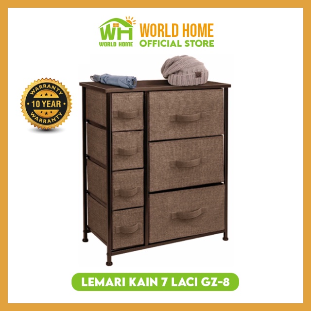 Lemari 2 Susun 7 Laci Lemari Sisi Ranjang Lemari Linen Lemari Serbaguna Minimalis GZ-8 Goshop88