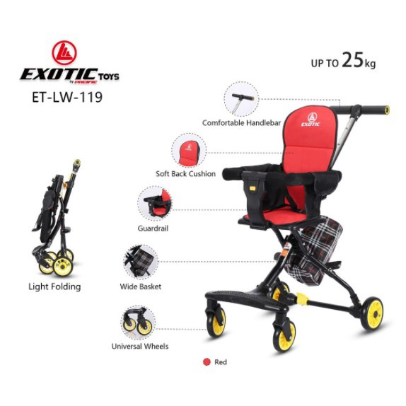 Stroler Anak Bayi Balita Kursi Dorong Micro Stroller Trike Exotic ET LW119 Garansi SNI-6