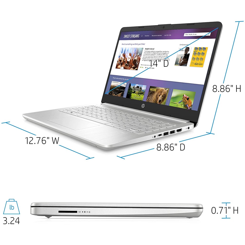 Laptop Murah Hp 14 Core i3 1115G4 RAM 12GB 256GB SSD Windows11 14 Inchi HD