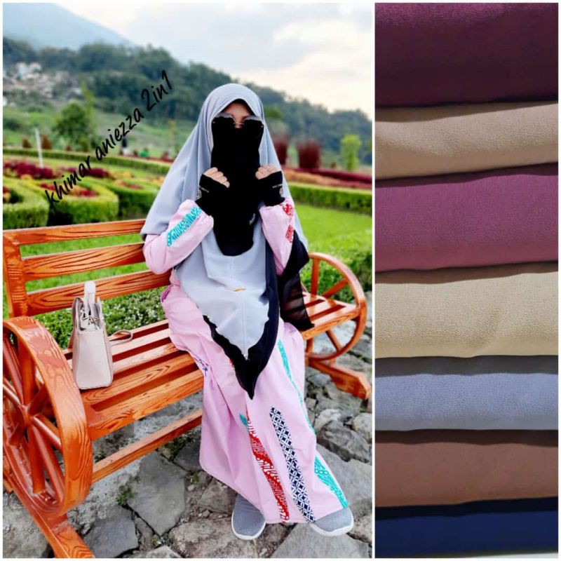 khimar dua warna / khimar bolak balik