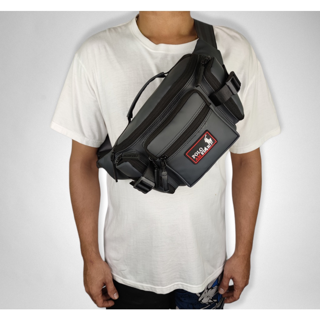 Tas Pria Tas Selempang Waterproof Polo Amstar Best Quality Tas Pinggang Waistbag Anti Air