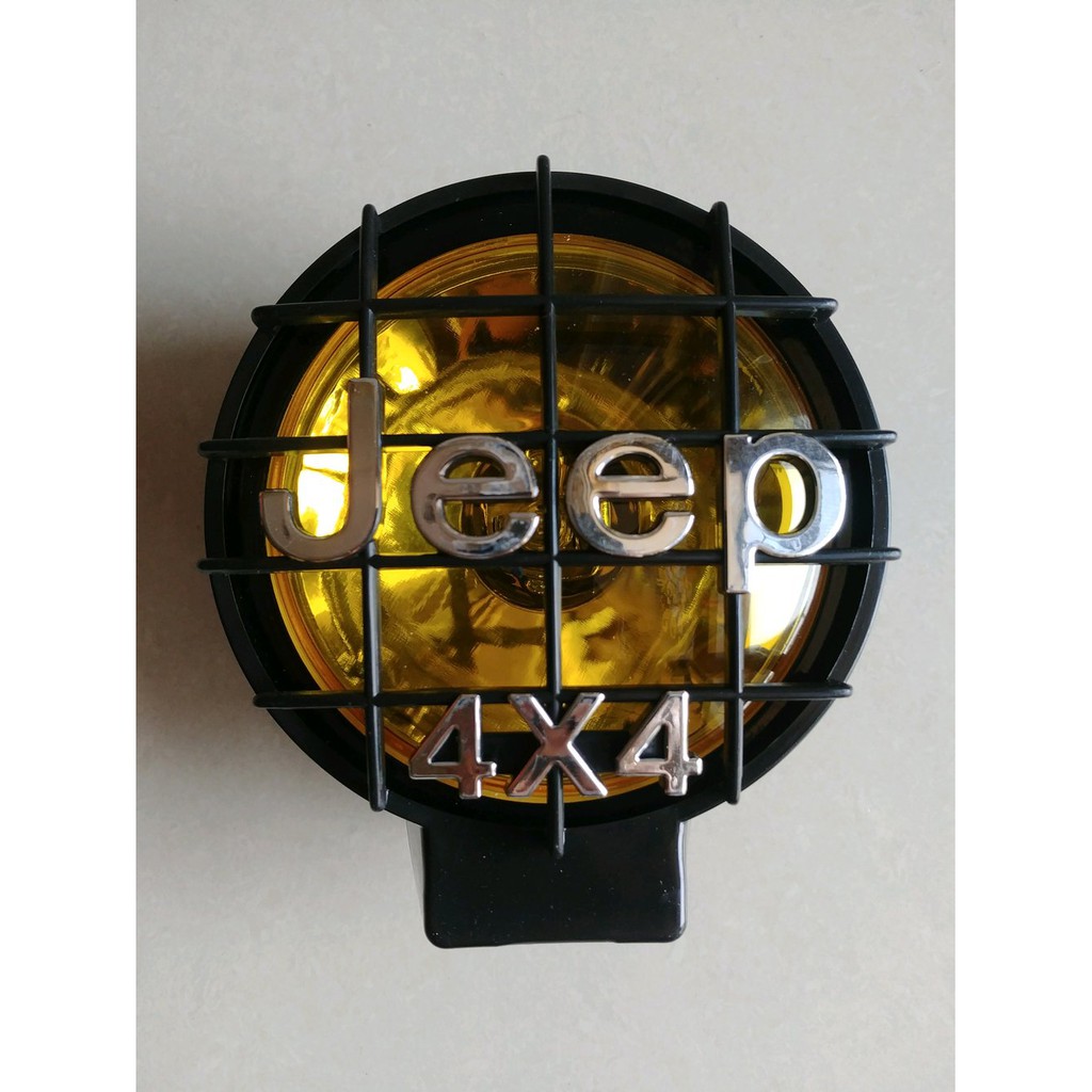 foglamp bulat jeep 4x4 4 inci lampu kabut Jeep putih bening clear dan kuning yellow